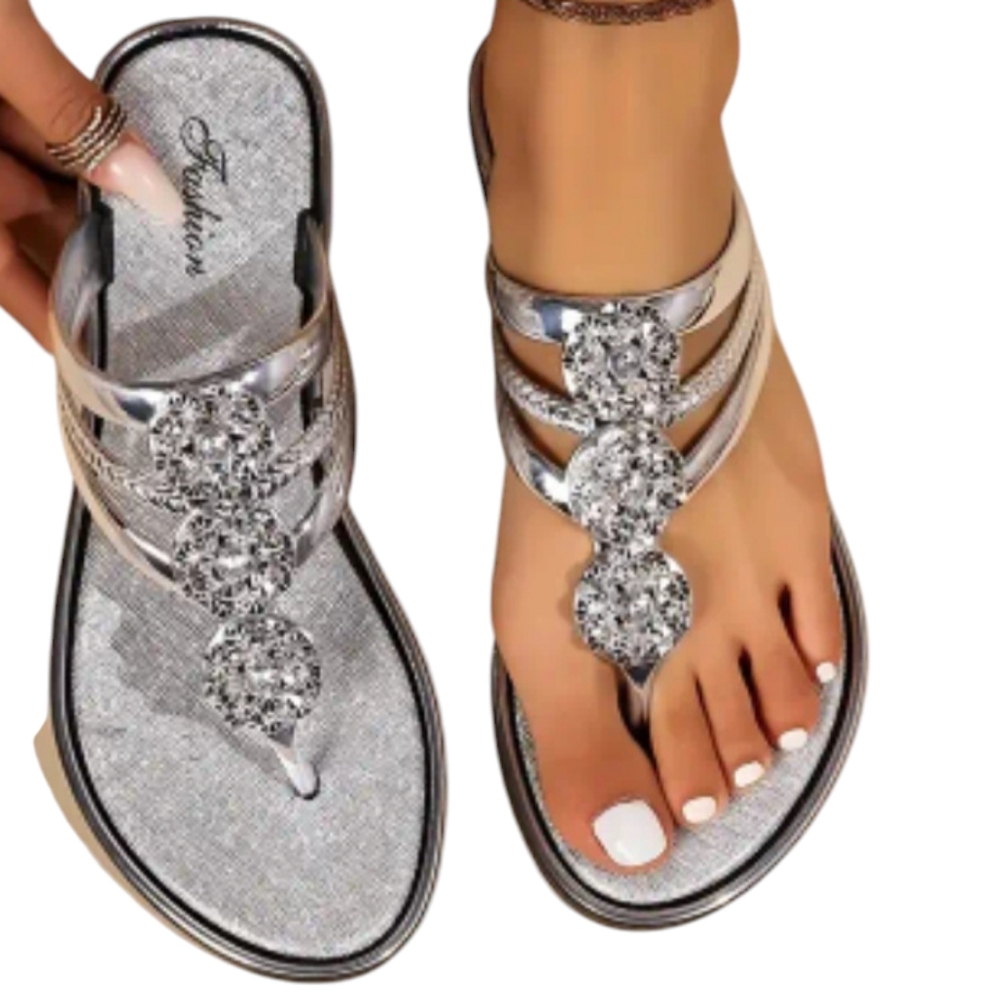 Women (Bling!)-(Diamond)-(Silver)-(Rhinestone)-(Flip Flops)-(Size: 8.5)-(Ne… - Picture 7 of 10